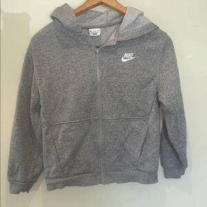Nike Gray Athletic Full Zip Sweatshirt with Hood. Girls medium